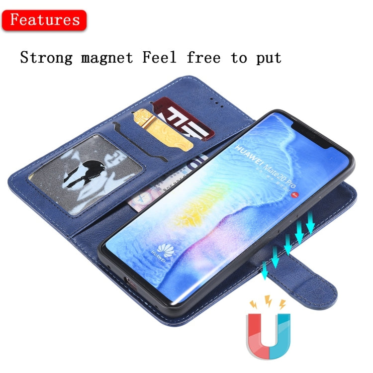For Huawei Mate 20 Pro Solid Color Horizontal Flip Protective Case with Holder & Card Slots & Wallet & Photo Frame & Lanyard