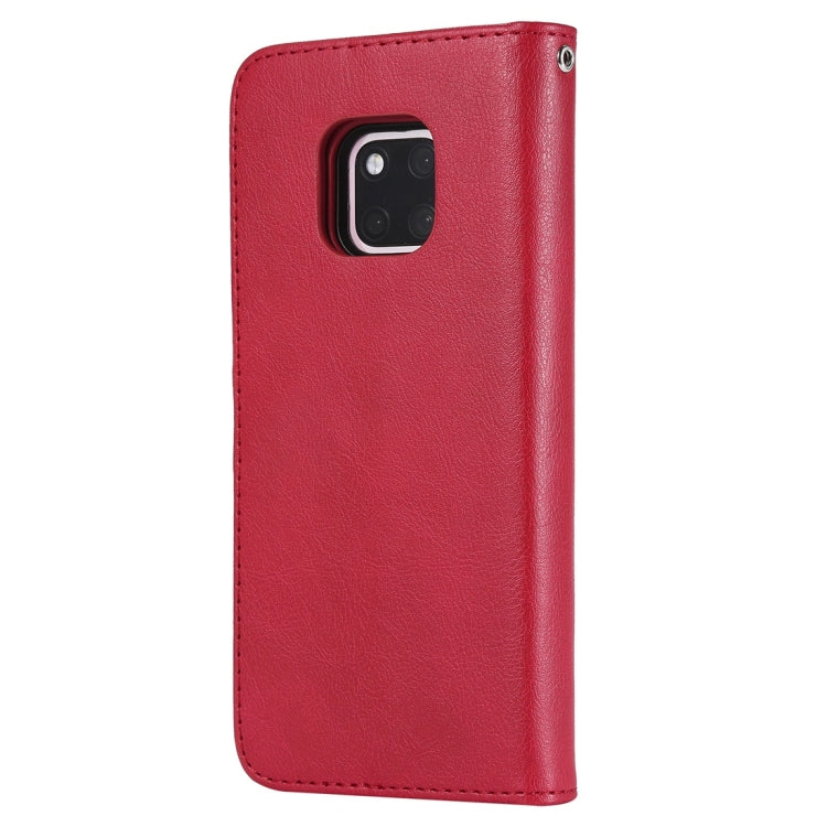 For Huawei Mate 20 Pro Solid Color Horizontal Flip Protective Case with Holder & Card Slots & Wallet & Photo Frame & Lanyard