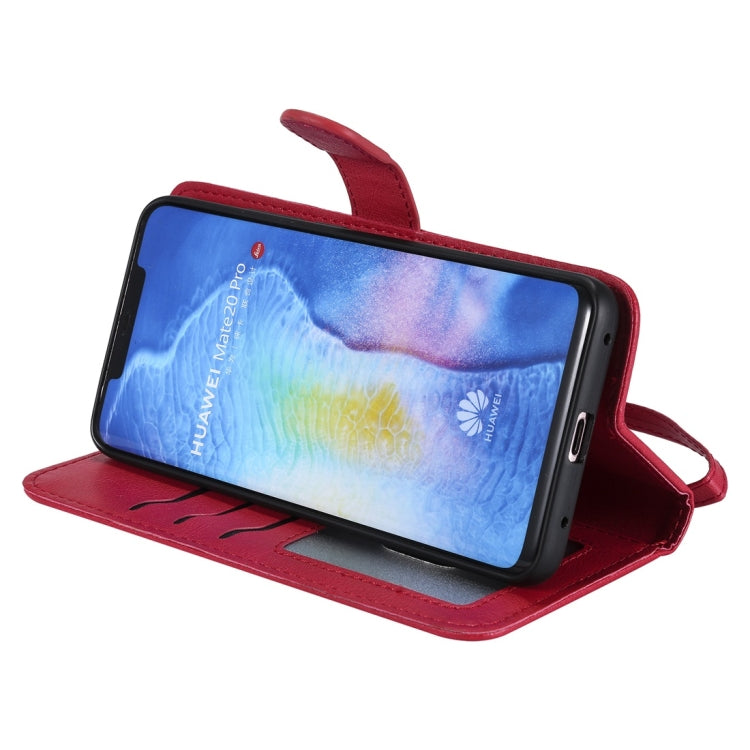 For Huawei Mate 20 Pro Solid Color Horizontal Flip Protective Case with Holder & Card Slots & Wallet & Photo Frame & Lanyard