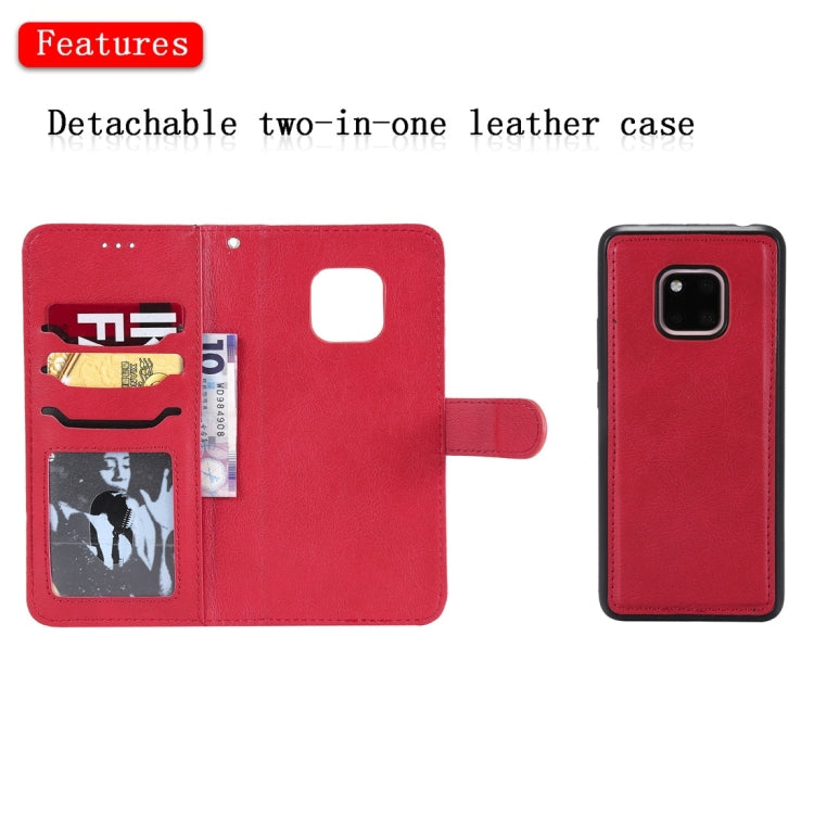 For Huawei Mate 20 Pro Solid Color Horizontal Flip Protective Case with Holder & Card Slots & Wallet & Photo Frame & Lanyard