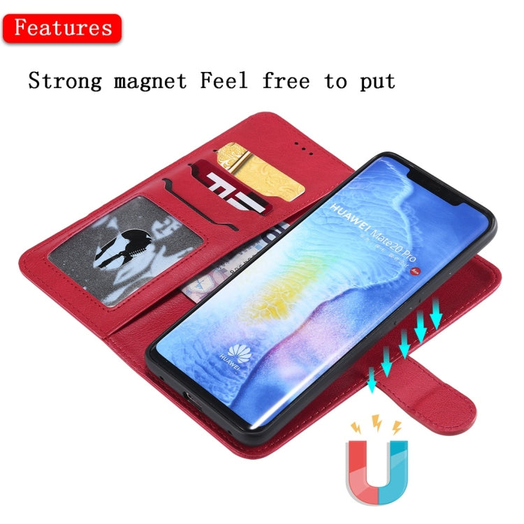 For Huawei Mate 20 Pro Solid Color Horizontal Flip Protective Case with Holder & Card Slots & Wallet & Photo Frame & Lanyard