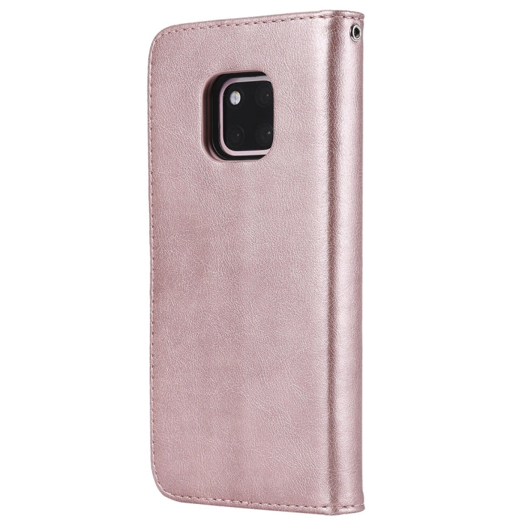 For Huawei Mate 20 Pro Solid Color Horizontal Flip Protective Case with Holder & Card Slots & Wallet & Photo Frame & Lanyard
