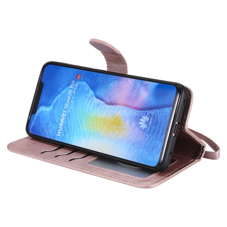 For Huawei Mate 20 Pro Solid Color Horizontal Flip Protective Case with Holder & Card Slots & Wallet & Photo Frame & Lanyard