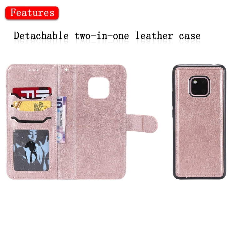 For Huawei Mate 20 Pro Solid Color Horizontal Flip Protective Case with Holder & Card Slots & Wallet & Photo Frame & Lanyard