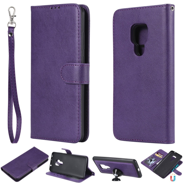 For Huawei Mate 20 Solid Color Horizontal Flip Protective Case with Holder & Card Slots & Wallet & Photo Frame & Lanyard