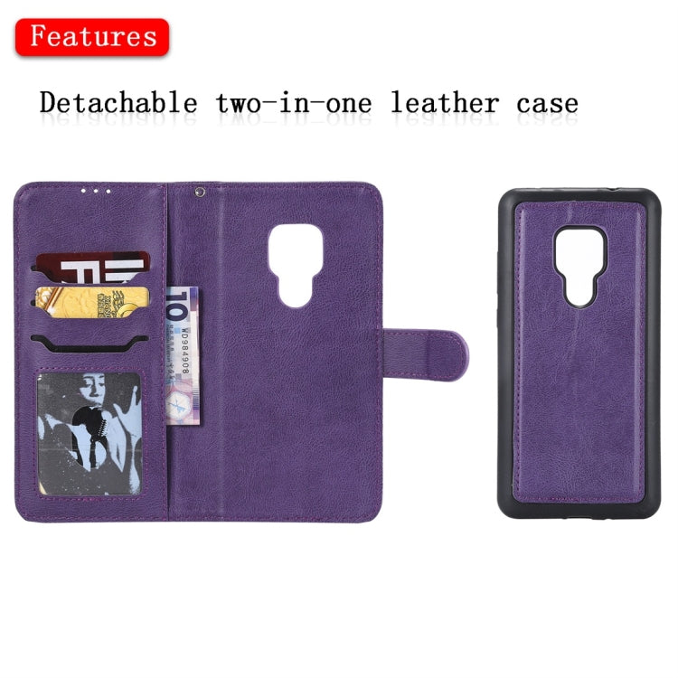 For Huawei Mate 20 Solid Color Horizontal Flip Protective Case with Holder & Card Slots & Wallet & Photo Frame & Lanyard