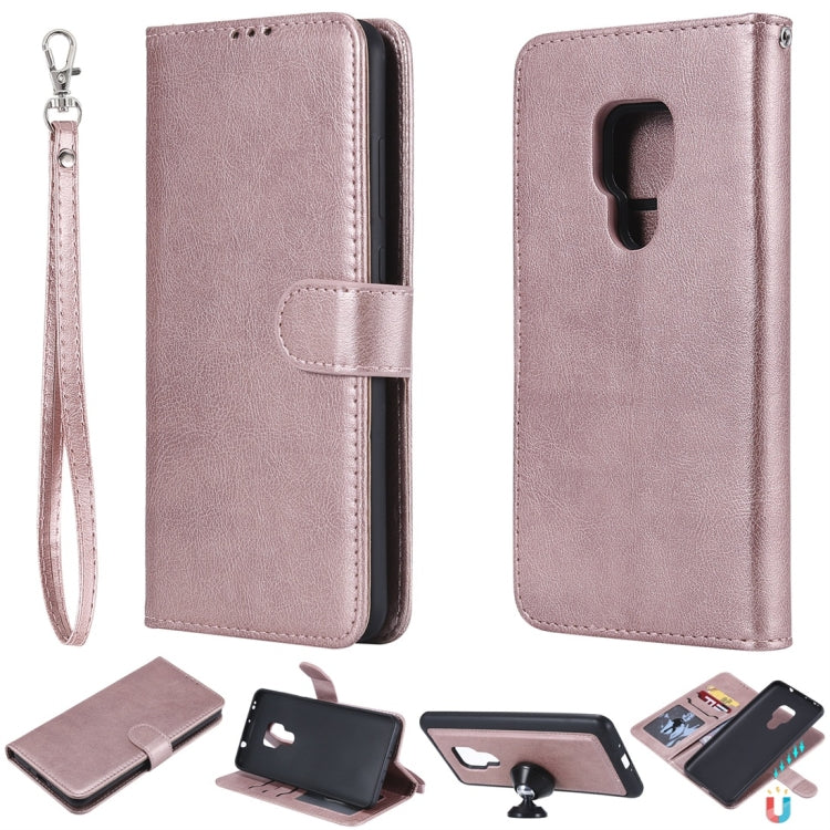 For Huawei Mate 20 Solid Color Horizontal Flip Protective Case with Holder & Card Slots & Wallet & Photo Frame & Lanyard