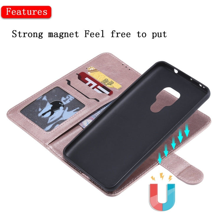 For Huawei Mate 20 Solid Color Horizontal Flip Protective Case with Holder & Card Slots & Wallet & Photo Frame & Lanyard