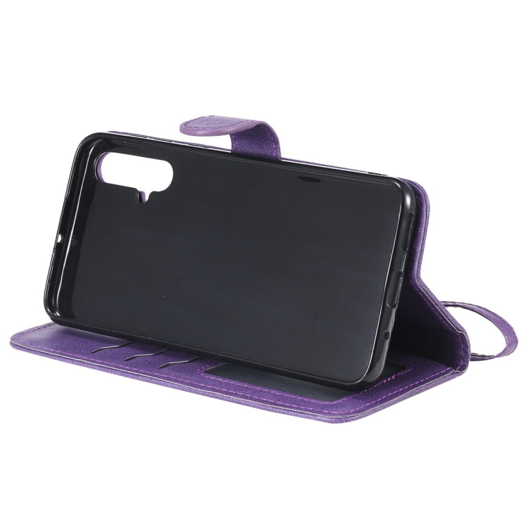 For Huawei nova 5 Solid Color Horizontal Flip Protective Case with Holder & Card Slots & Wallet & Photo Frame & Lanyard