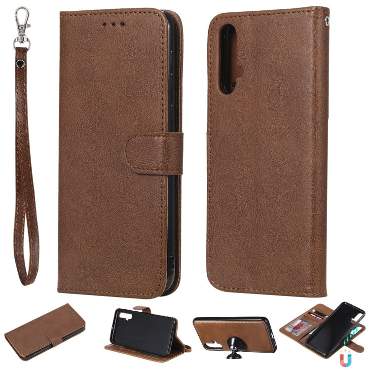 For Huawei nova 5 Solid Color Horizontal Flip Protective Case with Holder & Card Slots & Wallet & Photo Frame & Lanyard