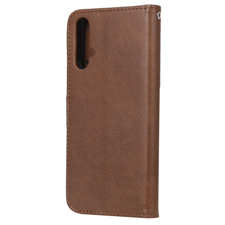 For Huawei nova 5 Solid Color Horizontal Flip Protective Case with Holder & Card Slots & Wallet & Photo Frame & Lanyard
