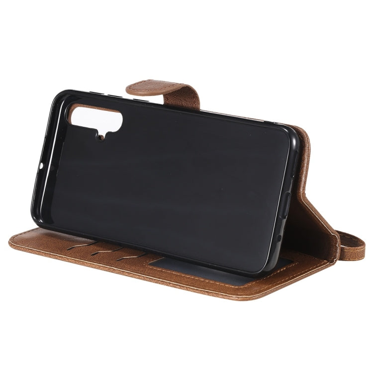 For Huawei nova 5 Solid Color Horizontal Flip Protective Case with Holder & Card Slots & Wallet & Photo Frame & Lanyard