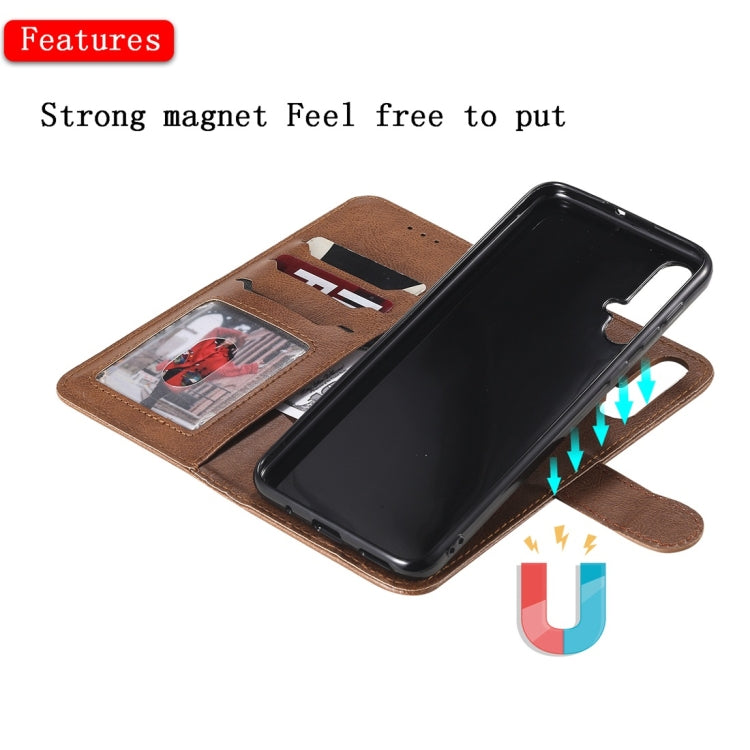 For Huawei nova 5 Solid Color Horizontal Flip Protective Case with Holder & Card Slots & Wallet & Photo Frame & Lanyard