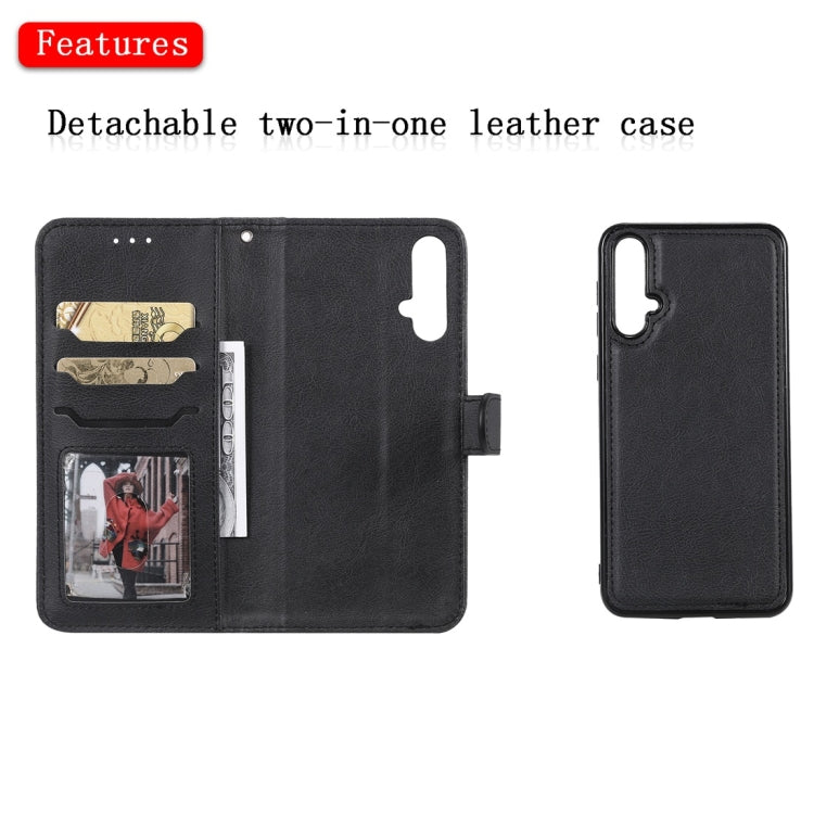 For Huawei nova 5 Solid Color Horizontal Flip Protective Case with Holder & Card Slots & Wallet & Photo Frame & Lanyard