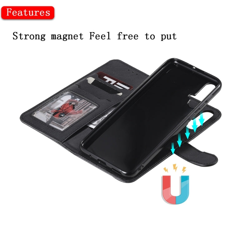 For Huawei nova 5 Solid Color Horizontal Flip Protective Case with Holder & Card Slots & Wallet & Photo Frame & Lanyard