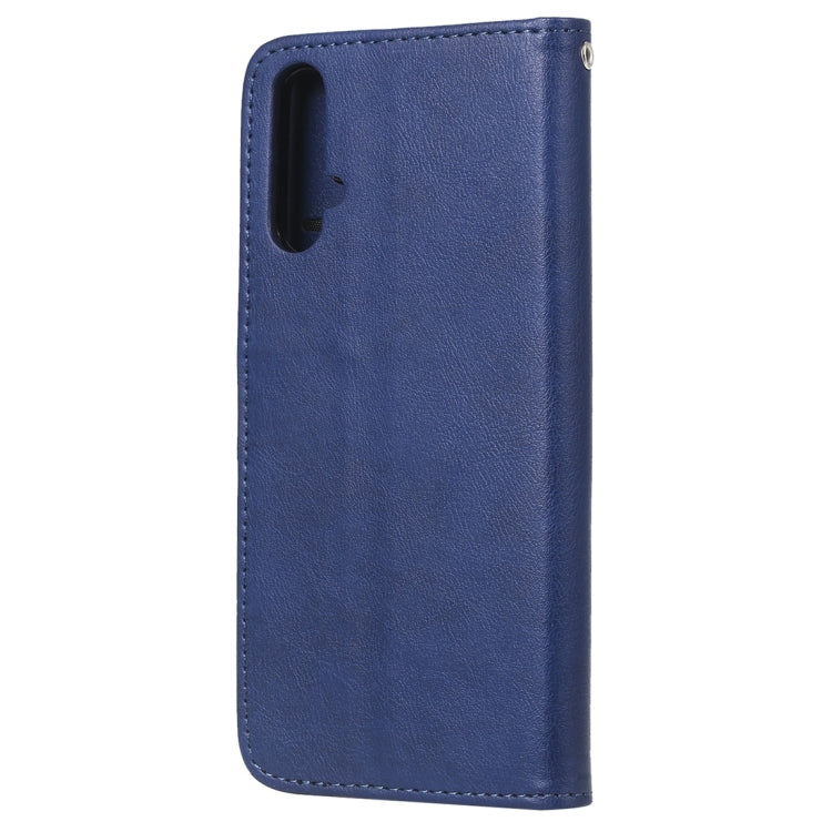 For Huawei nova 5 Solid Color Horizontal Flip Protective Case with Holder & Card Slots & Wallet & Photo Frame & Lanyard
