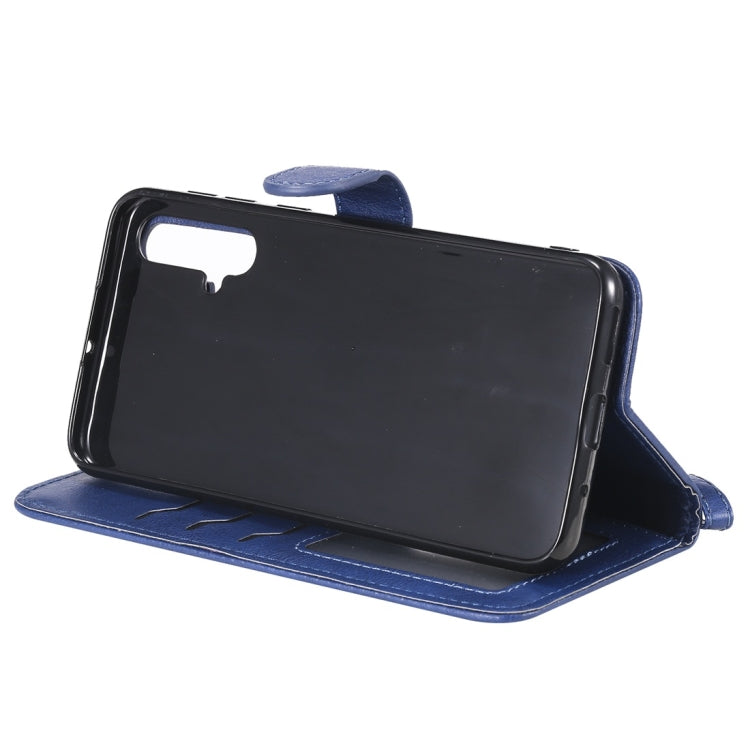 For Huawei nova 5 Solid Color Horizontal Flip Protective Case with Holder & Card Slots & Wallet & Photo Frame & Lanyard