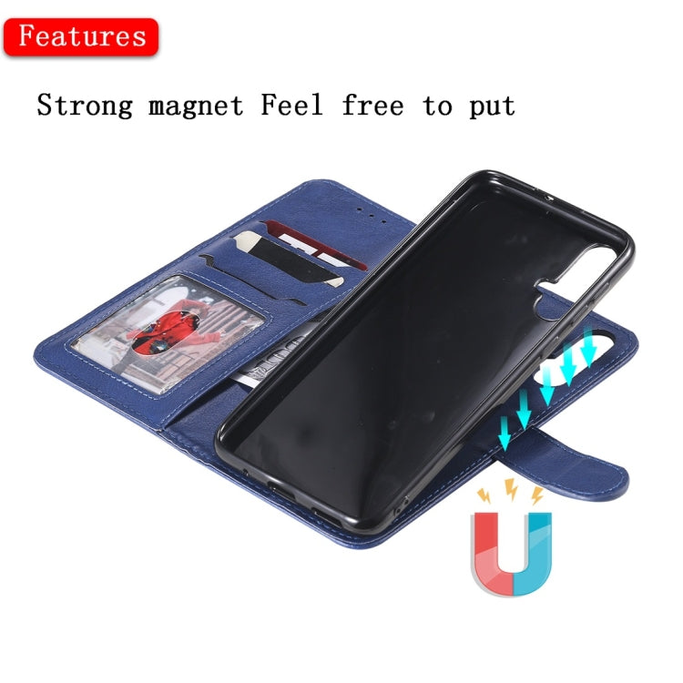 For Huawei nova 5 Solid Color Horizontal Flip Protective Case with Holder & Card Slots & Wallet & Photo Frame & Lanyard