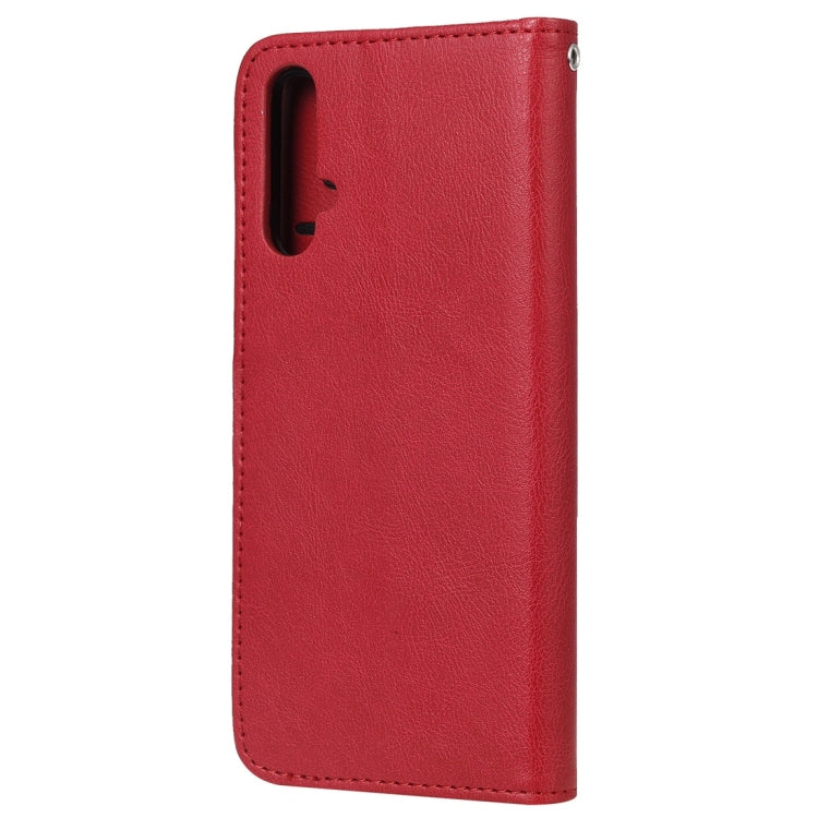 For Huawei nova 5 Solid Color Horizontal Flip Protective Case with Holder & Card Slots & Wallet & Photo Frame & Lanyard