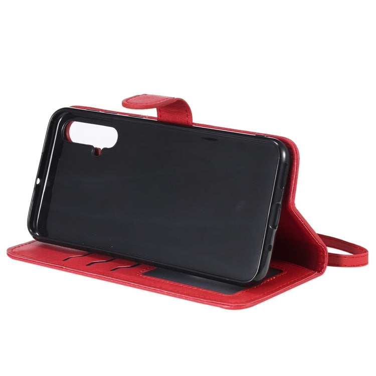 For Huawei nova 5 Solid Color Horizontal Flip Protective Case with Holder & Card Slots & Wallet & Photo Frame & Lanyard