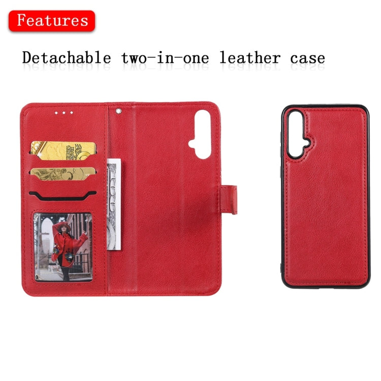 For Huawei nova 5 Solid Color Horizontal Flip Protective Case with Holder & Card Slots & Wallet & Photo Frame & Lanyard
