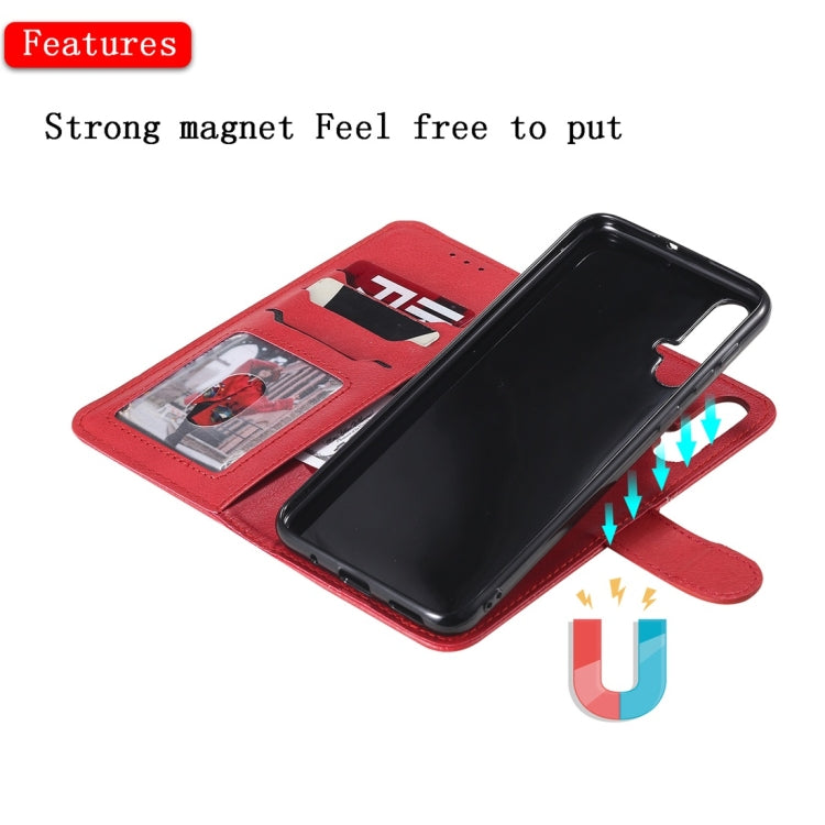 For Huawei nova 5 Solid Color Horizontal Flip Protective Case with Holder & Card Slots & Wallet & Photo Frame & Lanyard