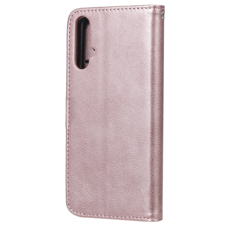 For Huawei nova 5 Solid Color Horizontal Flip Protective Case with Holder & Card Slots & Wallet & Photo Frame & Lanyard