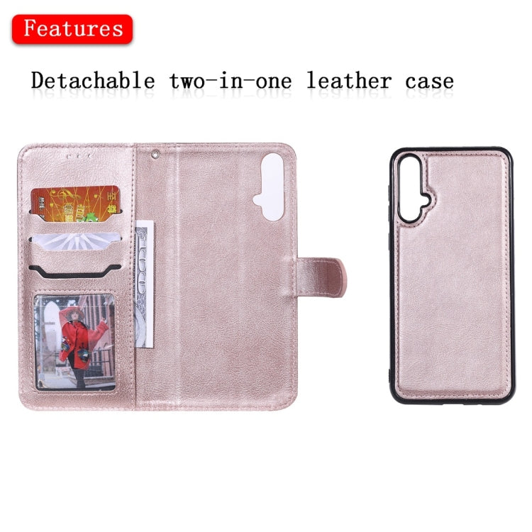 For Huawei nova 5 Solid Color Horizontal Flip Protective Case with Holder & Card Slots & Wallet & Photo Frame & Lanyard