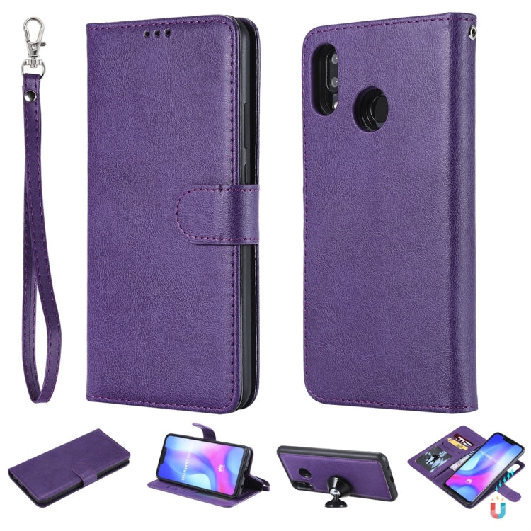 For Huawei nova 3 Solid Color Horizontal Flip Protective Case with Holder & Card Slots & Wallet & Photo Frame & Lanyard