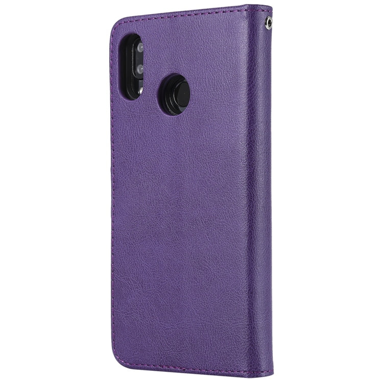 For Huawei nova 3 Solid Color Horizontal Flip Protective Case with Holder & Card Slots & Wallet & Photo Frame & Lanyard
