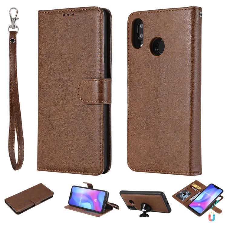 For Huawei nova 3 Solid Color Horizontal Flip Protective Case with Holder & Card Slots & Wallet & Photo Frame & Lanyard