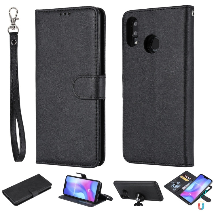 For Huawei nova 3 Solid Color Horizontal Flip Protective Case with Holder & Card Slots & Wallet & Photo Frame & Lanyard