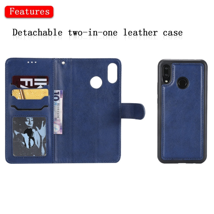 For Huawei nova 3 Solid Color Horizontal Flip Protective Case with Holder & Card Slots & Wallet & Photo Frame & Lanyard