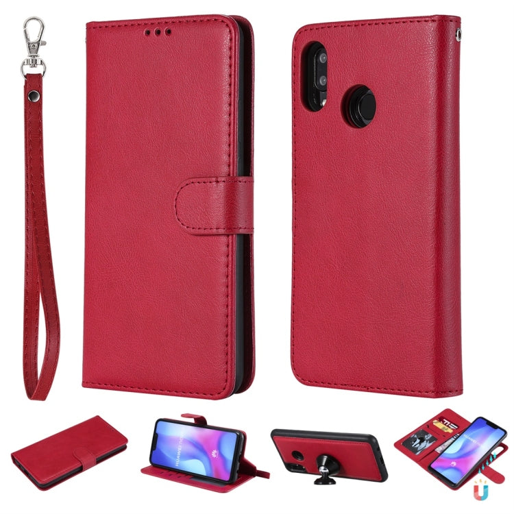 For Huawei nova 3 Solid Color Horizontal Flip Protective Case with Holder & Card Slots & Wallet & Photo Frame & Lanyard