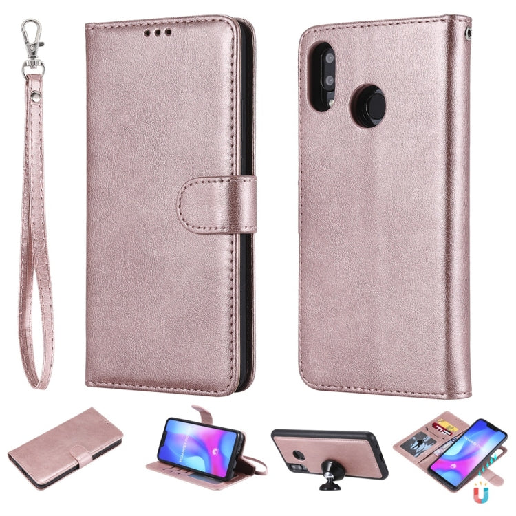 For Huawei nova 3 Solid Color Horizontal Flip Protective Case with Holder & Card Slots & Wallet & Photo Frame & Lanyard