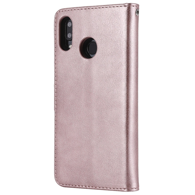 For Huawei nova 3 Solid Color Horizontal Flip Protective Case with Holder & Card Slots & Wallet & Photo Frame & Lanyard