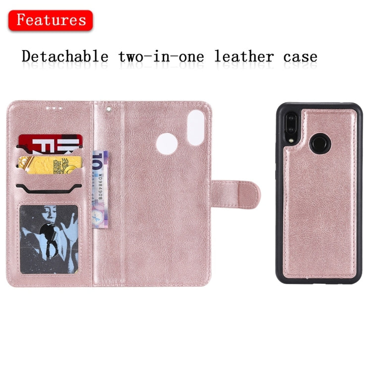 For Huawei nova 3 Solid Color Horizontal Flip Protective Case with Holder & Card Slots & Wallet & Photo Frame & Lanyard