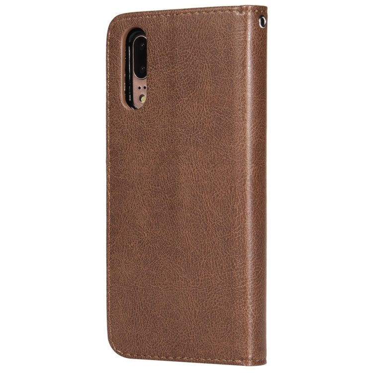 For Huawei P20 Solid Color Horizontal Flip Protective Case with Holder & Card Slots & Wallet & Photo Frame & Lanyard