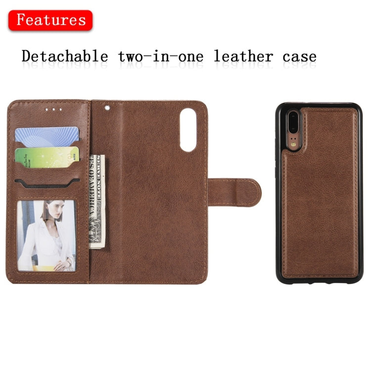 For Huawei P20 Solid Color Horizontal Flip Protective Case with Holder & Card Slots & Wallet & Photo Frame & Lanyard