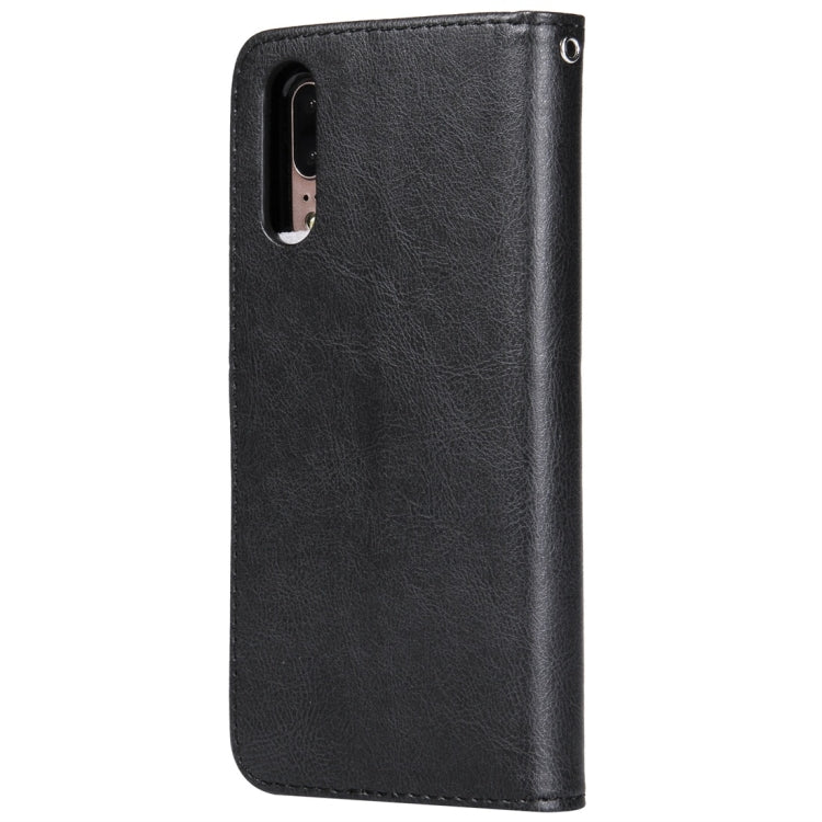 For Huawei P20 Solid Color Horizontal Flip Protective Case with Holder & Card Slots & Wallet & Photo Frame & Lanyard