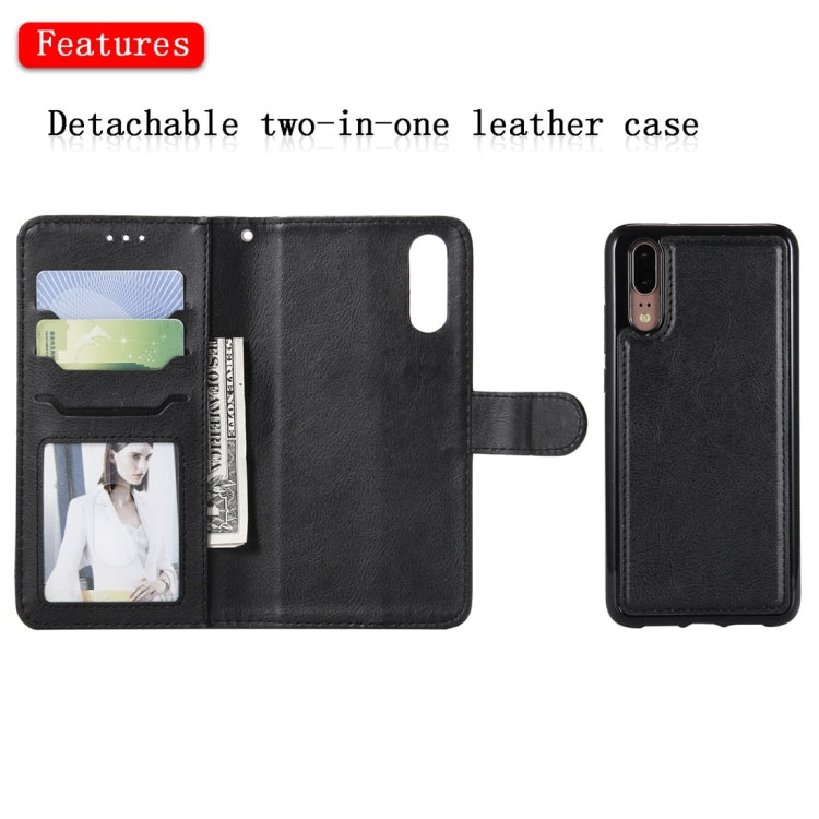 For Huawei P20 Solid Color Horizontal Flip Protective Case with Holder & Card Slots & Wallet & Photo Frame & Lanyard