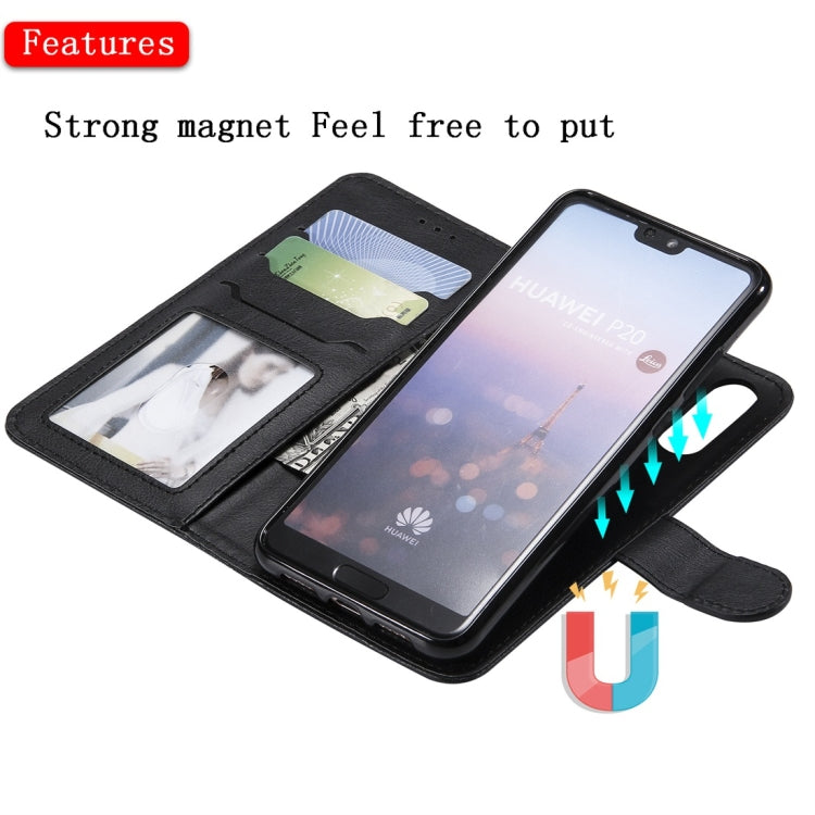 For Huawei P20 Solid Color Horizontal Flip Protective Case with Holder & Card Slots & Wallet & Photo Frame & Lanyard