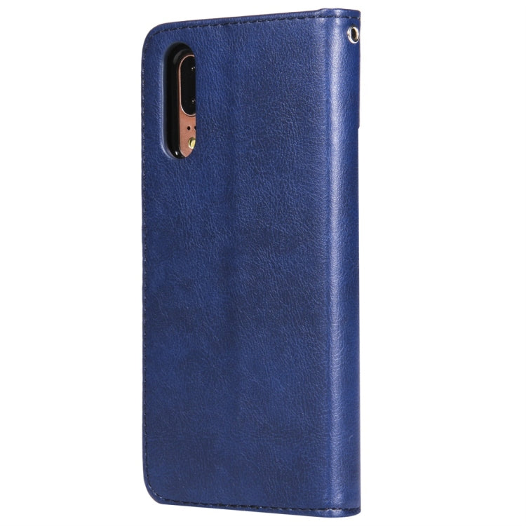 For Huawei P20 Solid Color Horizontal Flip Protective Case with Holder & Card Slots & Wallet & Photo Frame & Lanyard