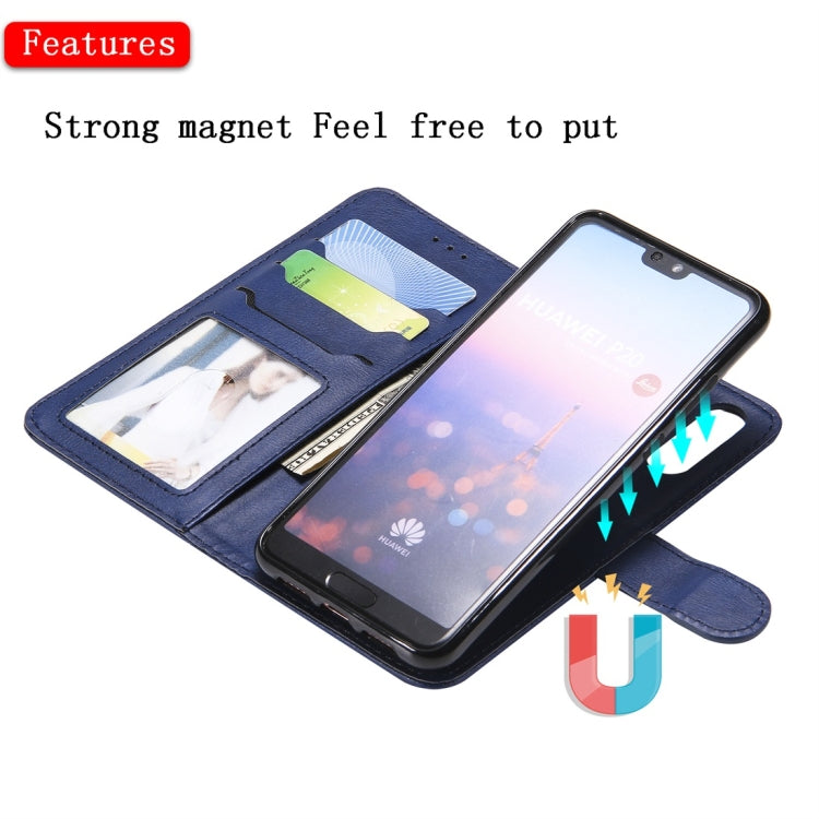 For Huawei P20 Solid Color Horizontal Flip Protective Case with Holder & Card Slots & Wallet & Photo Frame & Lanyard
