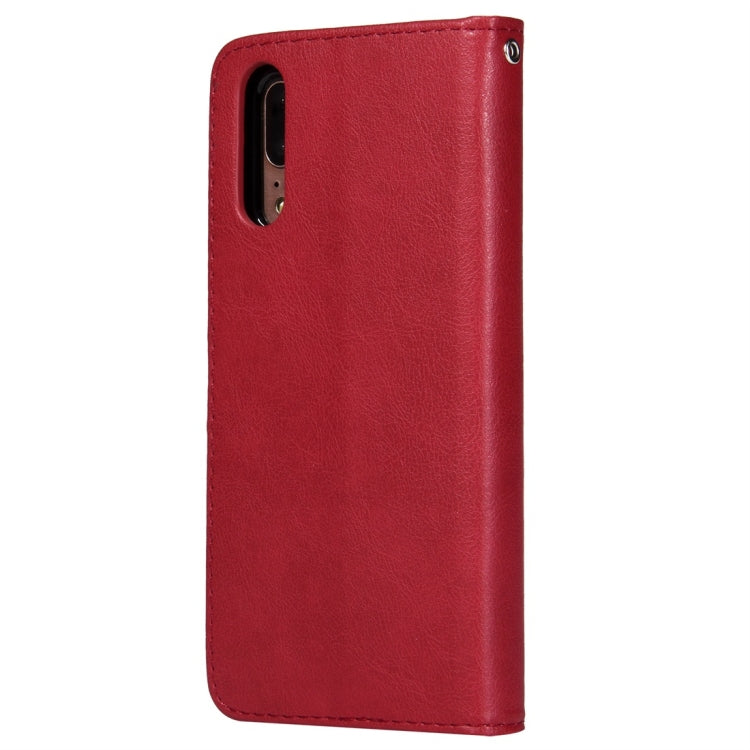 For Huawei P20 Solid Color Horizontal Flip Protective Case with Holder & Card Slots & Wallet & Photo Frame & Lanyard