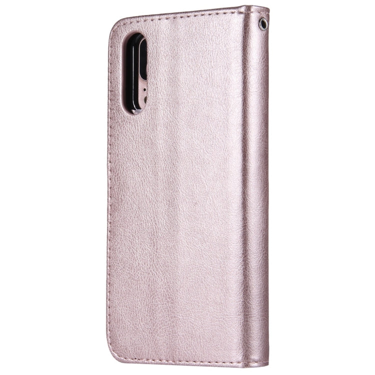 For Huawei P20 Solid Color Horizontal Flip Protective Case with Holder & Card Slots & Wallet & Photo Frame & Lanyard