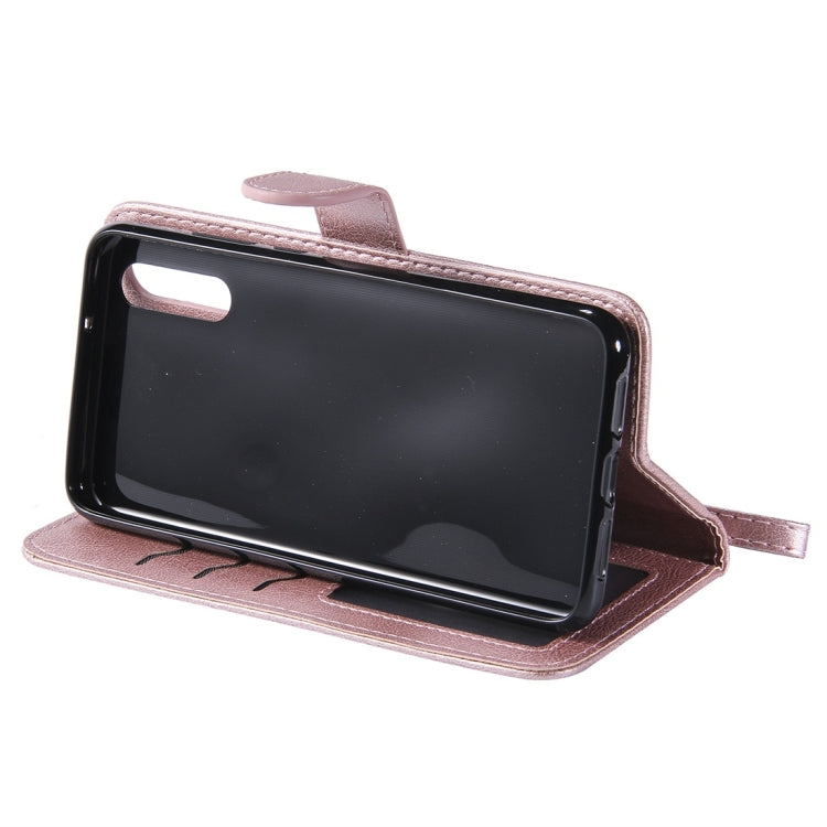 For Huawei P20 Solid Color Horizontal Flip Protective Case with Holder & Card Slots & Wallet & Photo Frame & Lanyard