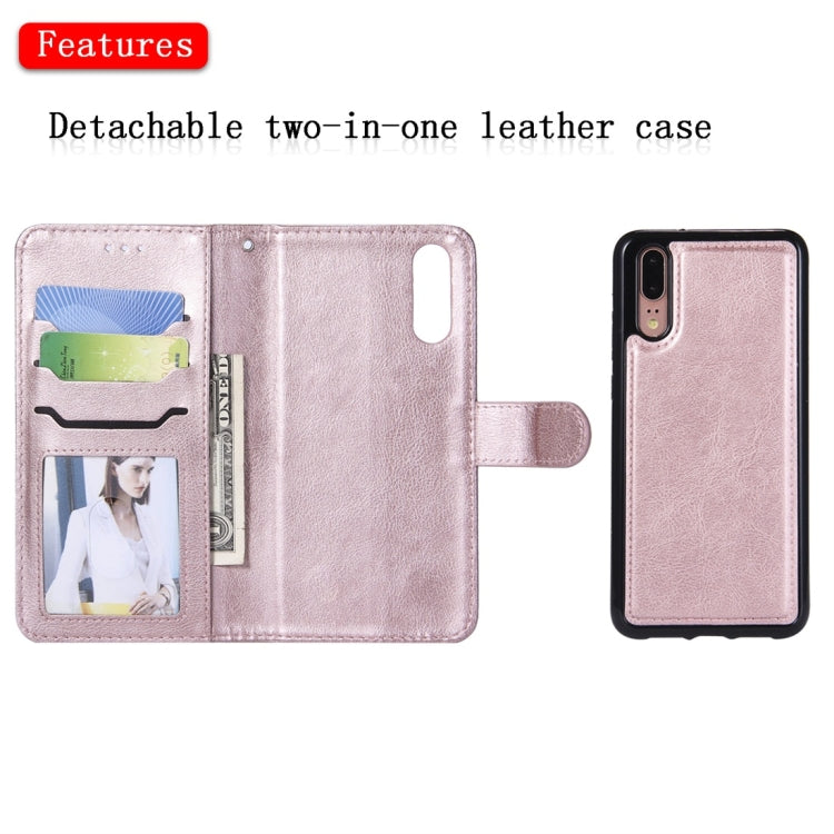 For Huawei P20 Solid Color Horizontal Flip Protective Case with Holder & Card Slots & Wallet & Photo Frame & Lanyard