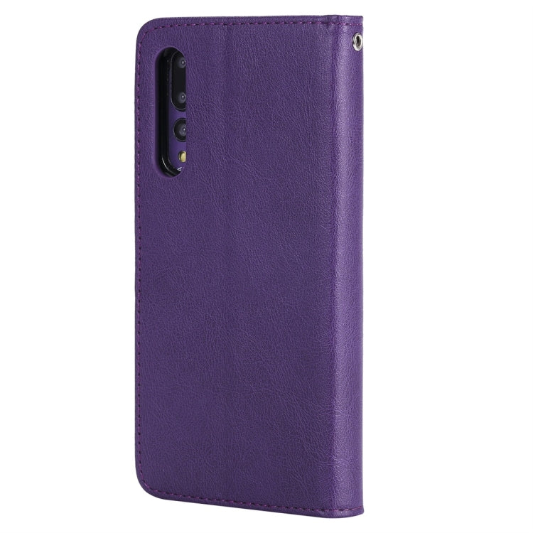 For Huawei P20 Pro Solid Color Horizontal Flip Protective Case with Holder & Card Slots & Wallet & Photo Frame & Lanyard