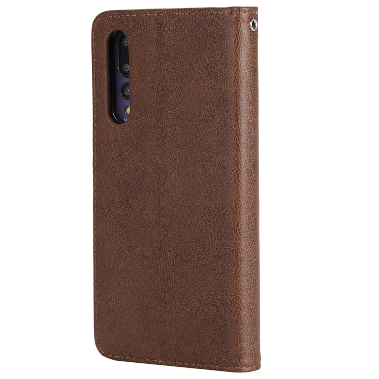 For Huawei P20 Pro Solid Color Horizontal Flip Protective Case with Holder & Card Slots & Wallet & Photo Frame & Lanyard